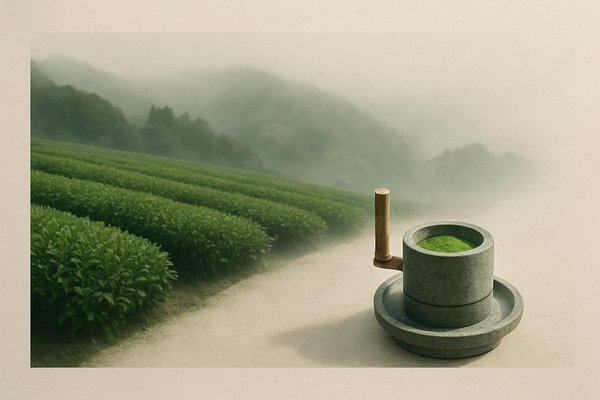 抹茶ができるまで：碾茶から石臼挽きの粉末へ