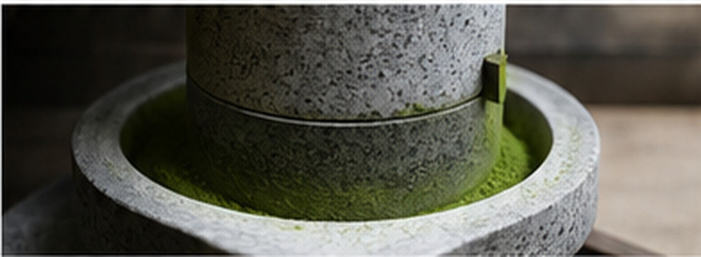 Matcha being ground on a stone mill